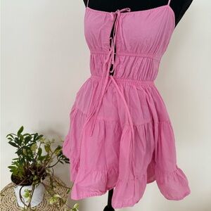 Pink Tiered Sundress cotton candy LA size S